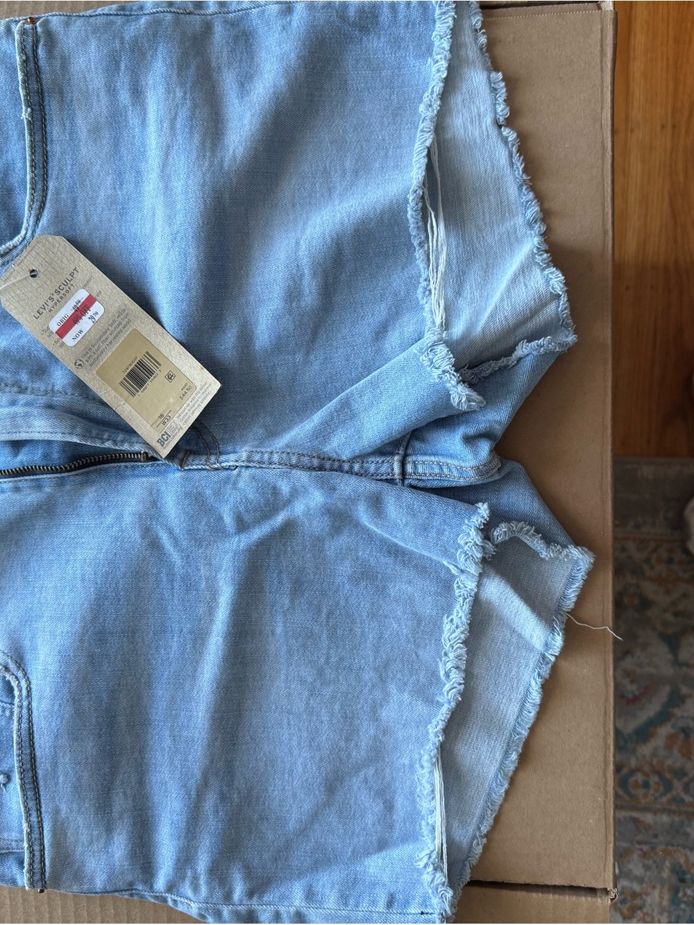 Levi's Light Blue Frayed Hem Women's Denim Shorts